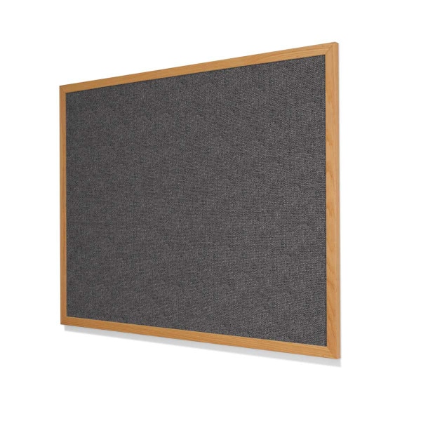 Guilford of Maine FR701 Medium Grey Cork Board with Narrow Red Oak Frame